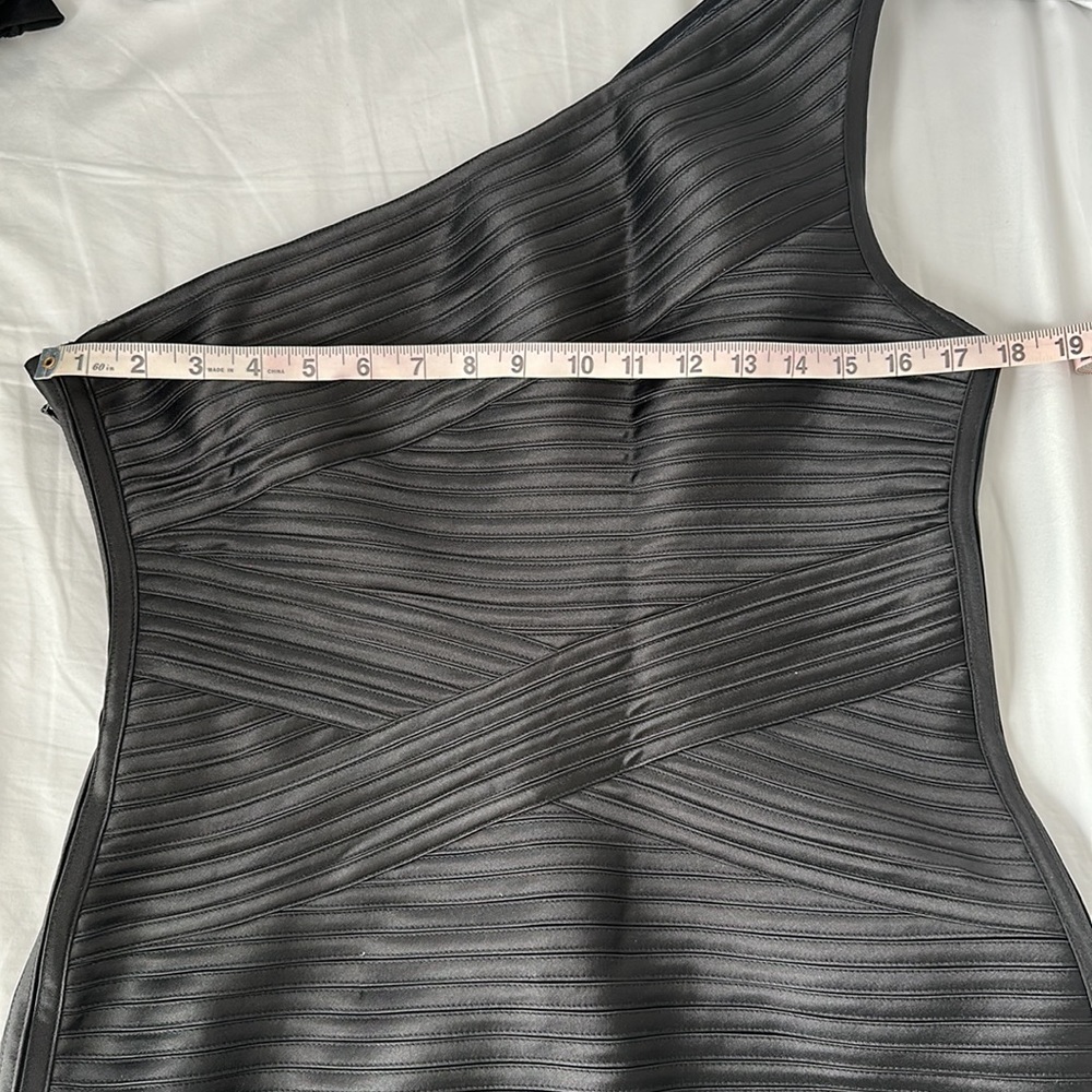 BCBGMaxAzria One-Shoulder Black Mini Dress - Picture 11 of 13